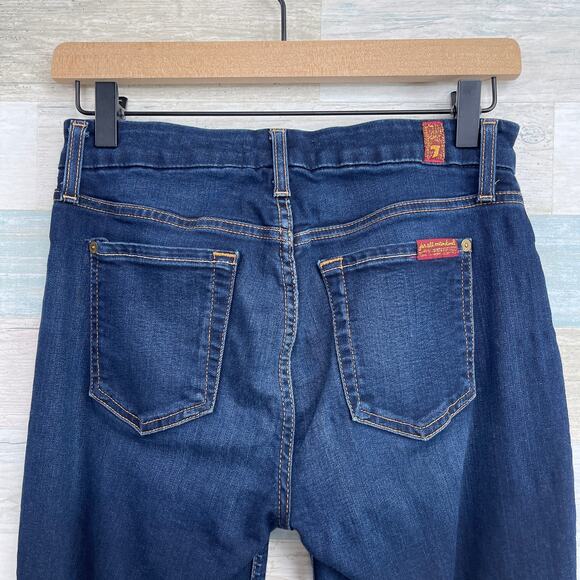 7 For All Mankind B(air) Stretch Skinny Ankle Jeans Dark Wash Mid Rise Womens 25 - Picture 7 of 9